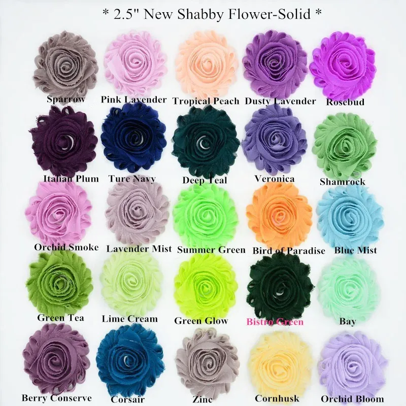 2.5'' New shabby flower-Solid