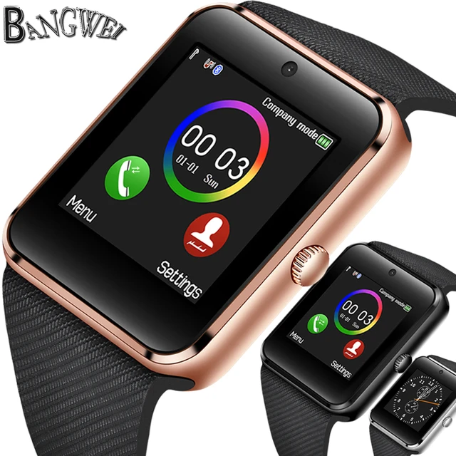 BANGWEI Men WristWatch Bluetooth Smart Watch Men Sport Pedometer Watch  Support SIM card Camera Smartwatch Reloj inteligente+Box