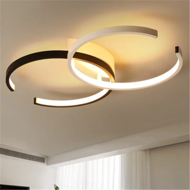

Nordic Minimalist Style Led Ceiling Lamp Personality Creative Art Study Clothes Shop Living Room Black And White Ceiling Lamp