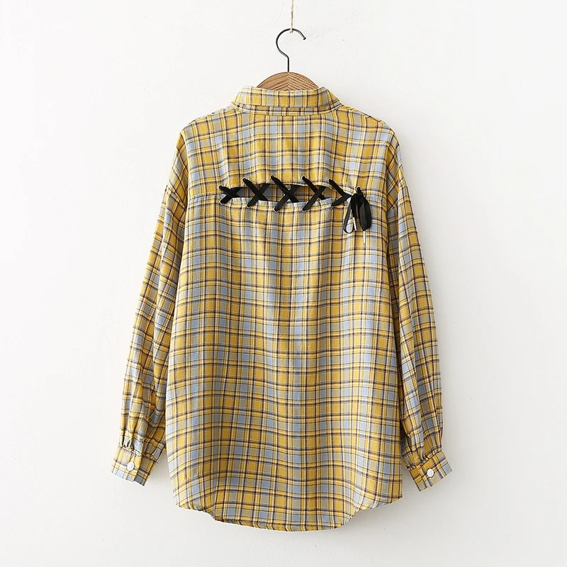 

2019 new 100% cotton women long-sleeved shirt loose casual blouse lady elegant outwear coat tops