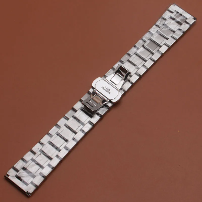 22 мм Нержавеющая сталь ремешок для наручных часов samsung Шестерни S3 Galaxy Watch 46mm быстроразъёмное соединение ленточная бабочка ремешки с пряжками наручные браслеты