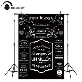 

Allenjoy photography backgrounds wedding theme custom chalk love pattern heart birds backdrop photo portrait door fotografia