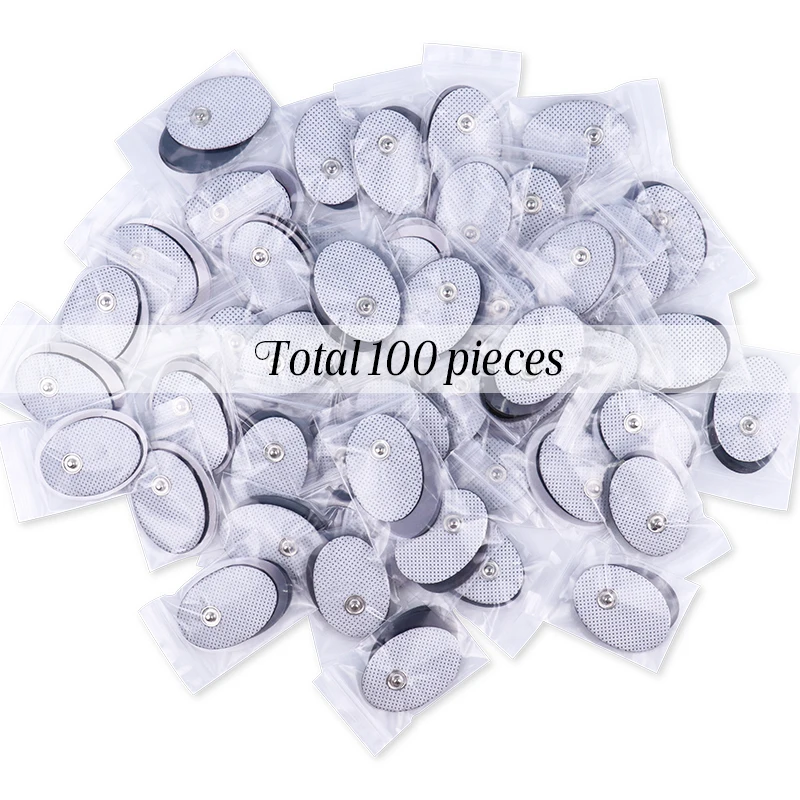 100pcs Self Adhesive Gel Tens Electrode Pad/Patch For Pulse Acupuncture Therapy Massager Electric Muscle Stimulator 3.5mm Plug