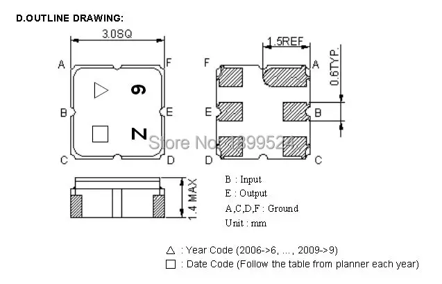 

Free Shipping! New Original TA0700A TA0700 TA 0700A 6Z SAW Filter 2250 MHz SMD 3.0X3.0 mm (If you need more, pls contact us)