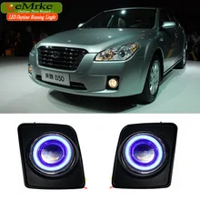 Eemrke Автомобиль Стайлинг для FAW Besturn B50 COB LED Angel глаз DRL H11 55 Вт галогенные фары противотуманные лампы дневного бег свет