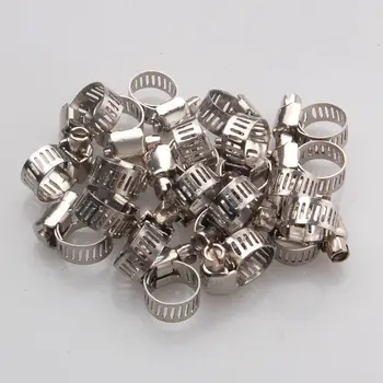 

50Pcs 3/8"-1/2" Adjustable Stainless Steel Drive Hose Clamps Fuel Line Worm Clip Car Styling Auto Parts Accessories Car Clips