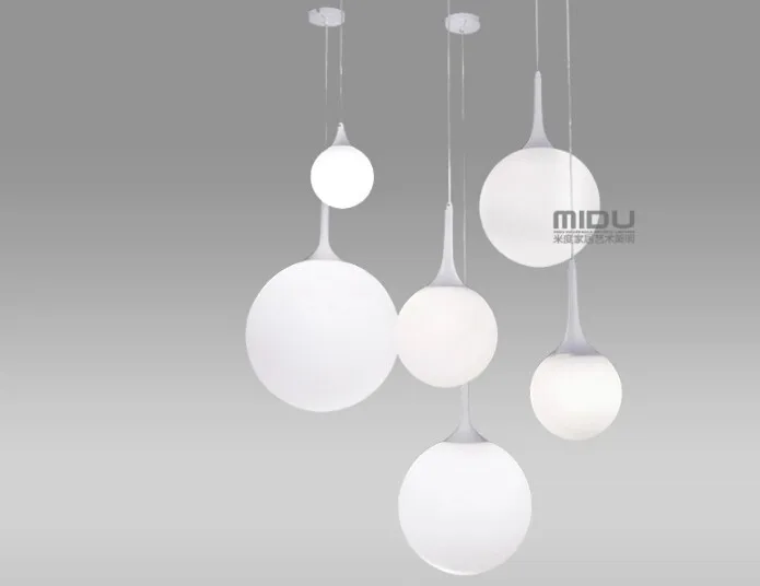 Простые современные подвесные лампы, стеклянный белый подвесной светильник для ресторанов, подвесной светильник