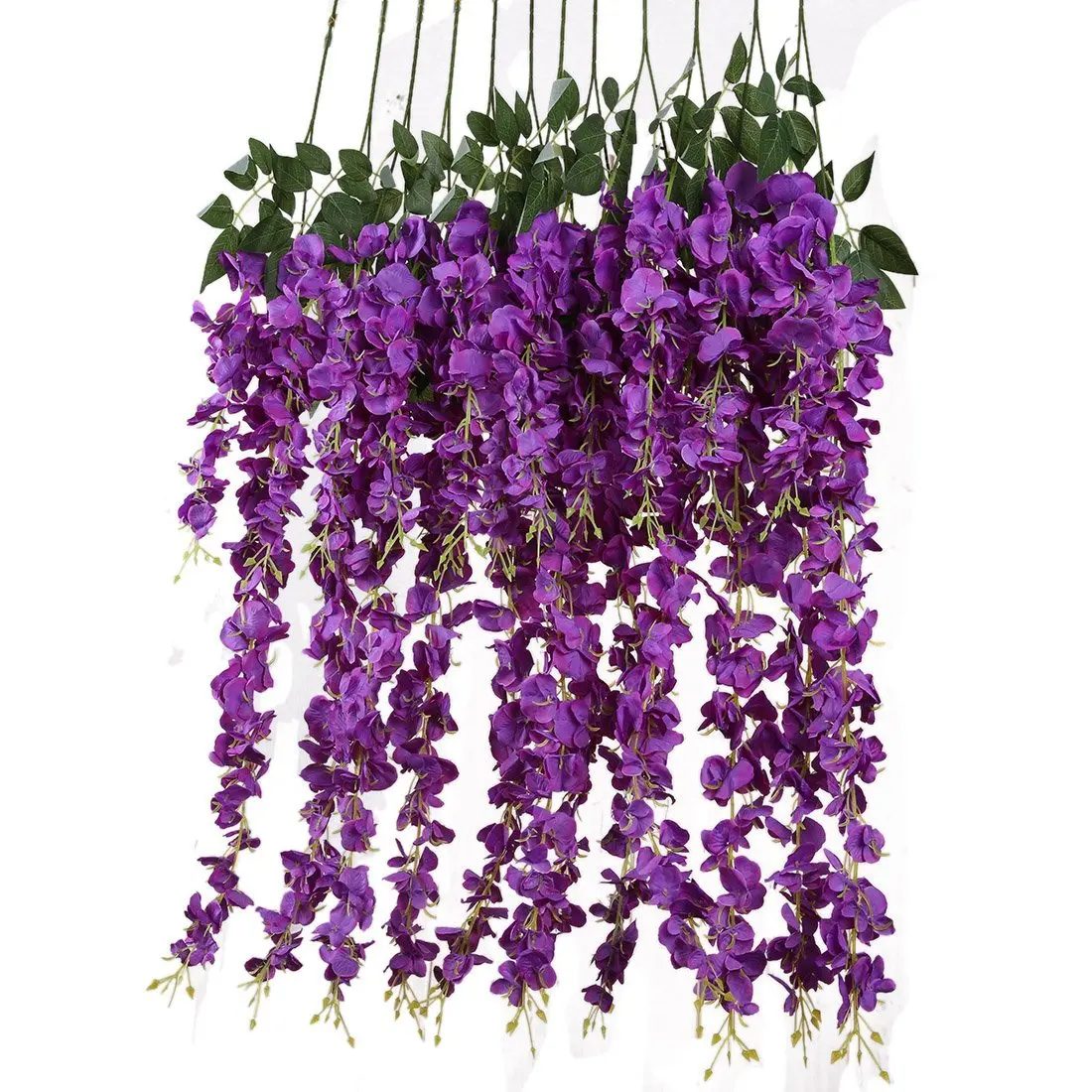 

Artificial Silk Wisteria Vine Ratta Silk Hanging Flower Wedding Decor,6 Pieces,(Purple)