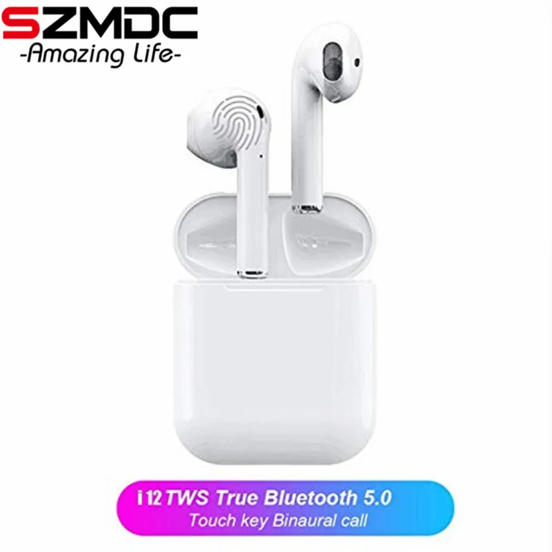 

i12 TWS 1:1 Air pod Bluetooth 5.0 Earphone Sports Sweatproof True Wireless Touch Earbuds Ear pod Binaural call Earphones PK i10