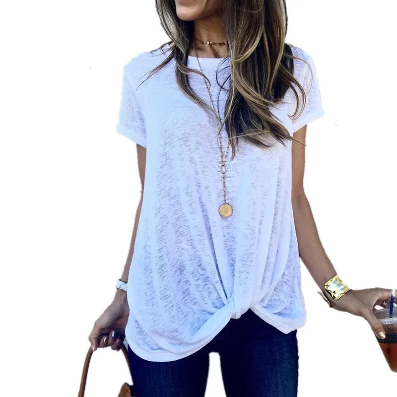 Женская футболка с круглым вырезом Повседневная коротким рукавом лето