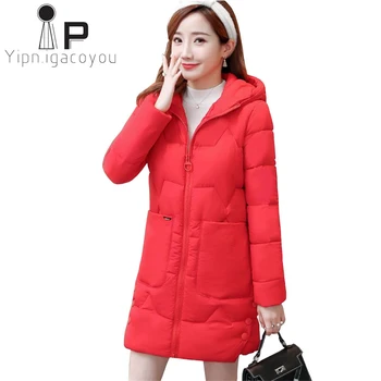 

Winter Long Parkas Mujer Warm Thicken Hooded Padded Jacket Women Korean Casual Coat Plus size Slim Harajuku Female Down Jacket