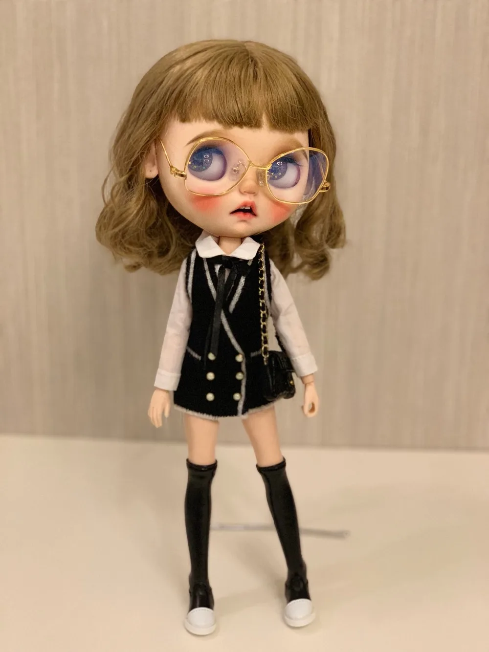 Blyth Кукла одежда белая рубашка и черный сарафан доступны для Azone Licca Blyth OB24 кукла аксессуары для кукольной одежды
