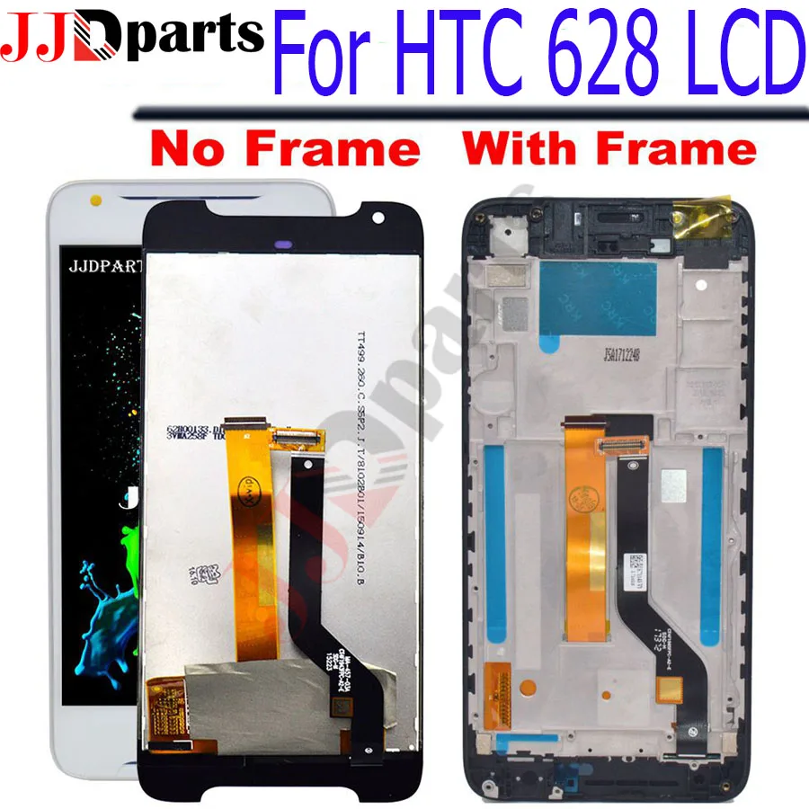 

100% Tested For HTC 628 Display Touch Screen Digitizer Assembly 5.0" For Htc 628 lcd Phone with Frame For HTC Desire 628 Screen