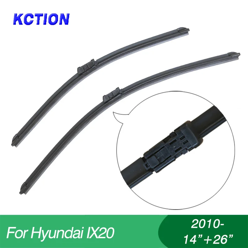 

Kction Wiper blades for Hyundai IX20(2010-),14"+26",car wiper,Boneless wiper,natural rubber, windscreen wiper, Car accessory