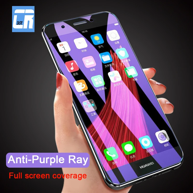 

Anti-Purple Ray Full Cover Tempered Glass HD Film for Huawei P20 Pro Mate 10 Pro 9H Protection Cover for Huawei Nova 2S 3 3E 3I