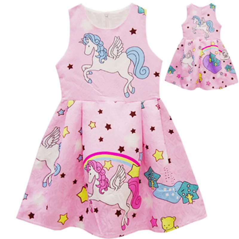 

Unicorn party Princess Dress Toddler Girl Summer Brand Children unicornio Costume for Girls Dresses A Line Vestidos Kids Clothes