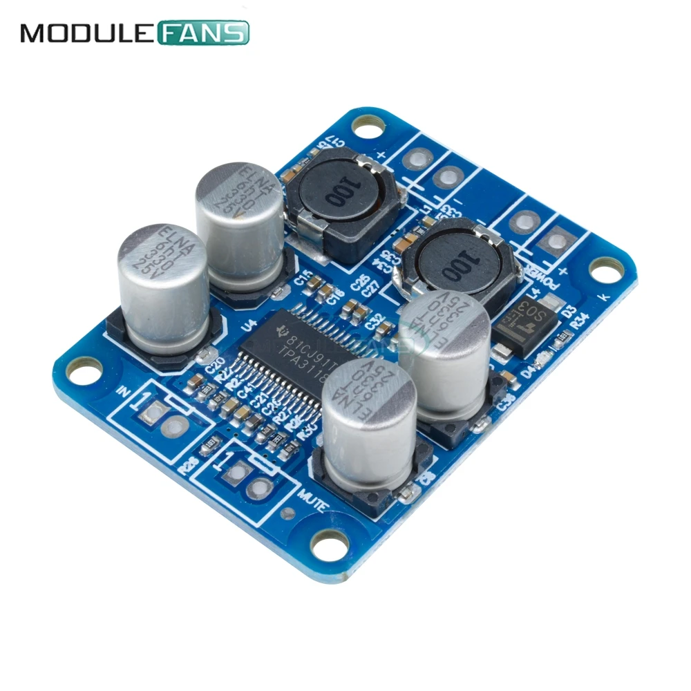 

TPA3118 60W 12V 24V PBTL Mono Digital Audio Power Amplifier Board Power AMP Module Car High Out Low Power