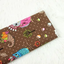 Полуметр простая хлопковая ткань Северная Европа мультфильм сова печать ручной работы DIY одежды платье ткани хлопок B493