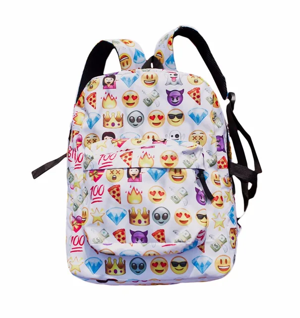 Fashion Women S Travel Backpack Emoji Shoulderschool Book Bag Fashion Women S Travel Backpack Emoji Shoulderschool Book Bag Rucksack White