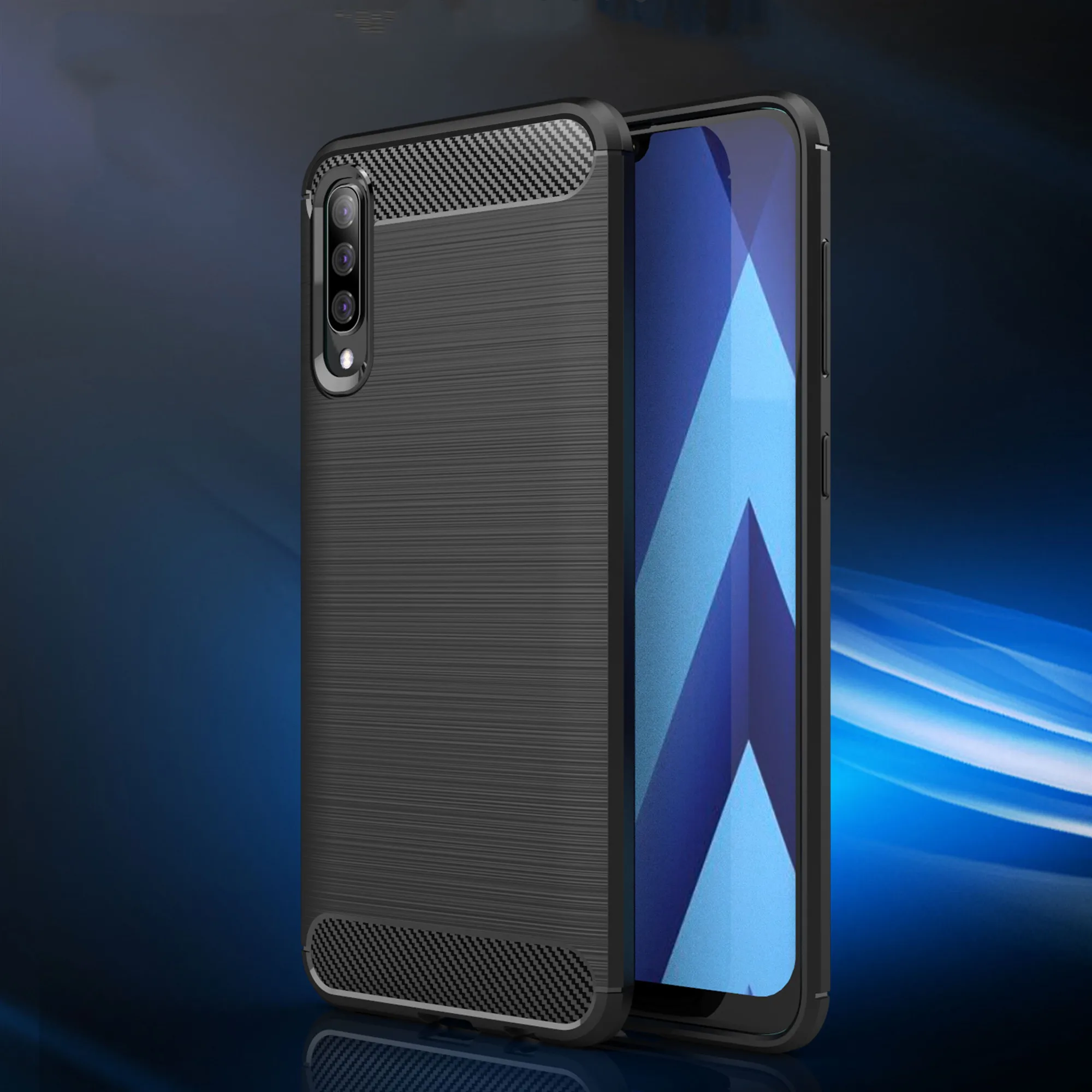 Carbon Fiber Protective TPU Silicone Back Cover For Samsung Galaxy A70 A60 A50 A40 A30 A20E A10E M40 M30 M20 M10 A8S A9S Cases |