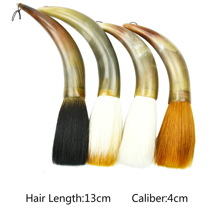 Pincel de Caligrafia Chifre de Boi Escova de Cabelo Chinês Tradicional Caneta Torto Penholder Escrita Fuinha Pincel Pintura Hopper-sharped 5 Chifre de Boi Penholder Escrita Escova de