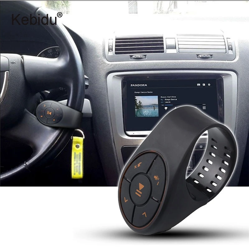

Wirless Media Remote Controller Bluetooth receiver Steering Wheel Chain Type Handsfree Muilt-Button for Phone GPS Navigation
