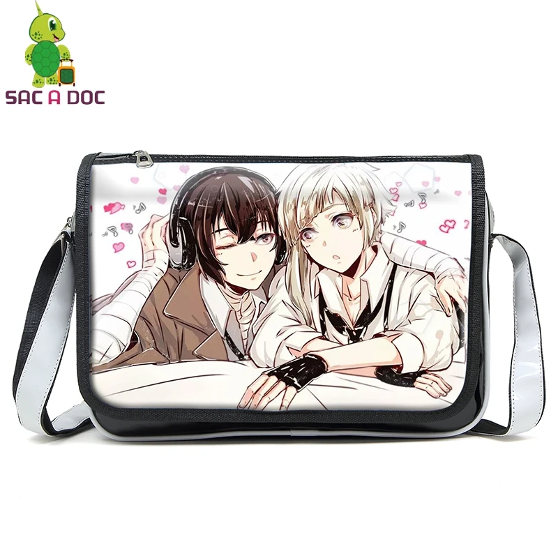 

Bungou Stray Dogs Messenger Bag Atsushi Dazai Pu Leather Handbags for Teenage Girls Boys Crossbody Shoulder Bags Travel Handbag