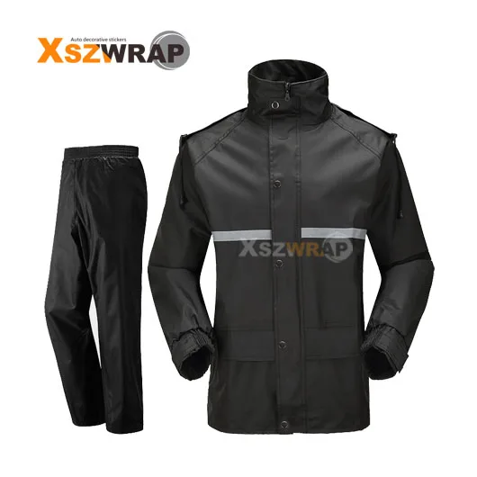Непроницаемый плащ для женщин/мужчин куртка брюки комплект плащ-накидка для взрослых толстый полицейский дождевик отражатель мотоцикла дождевик