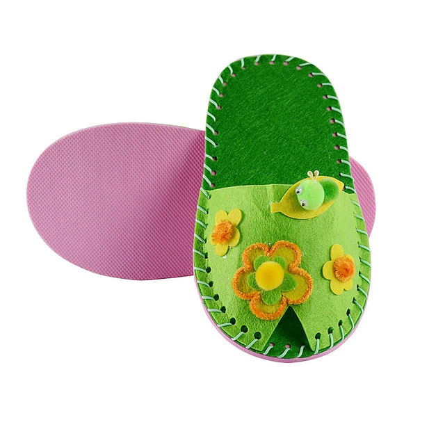DIY Cute Peep-toe Slipper Shoes Kids sewing kit  Beginners My First Sewing Kit Handmade Craft Gifts Montessori Educational Toys 5