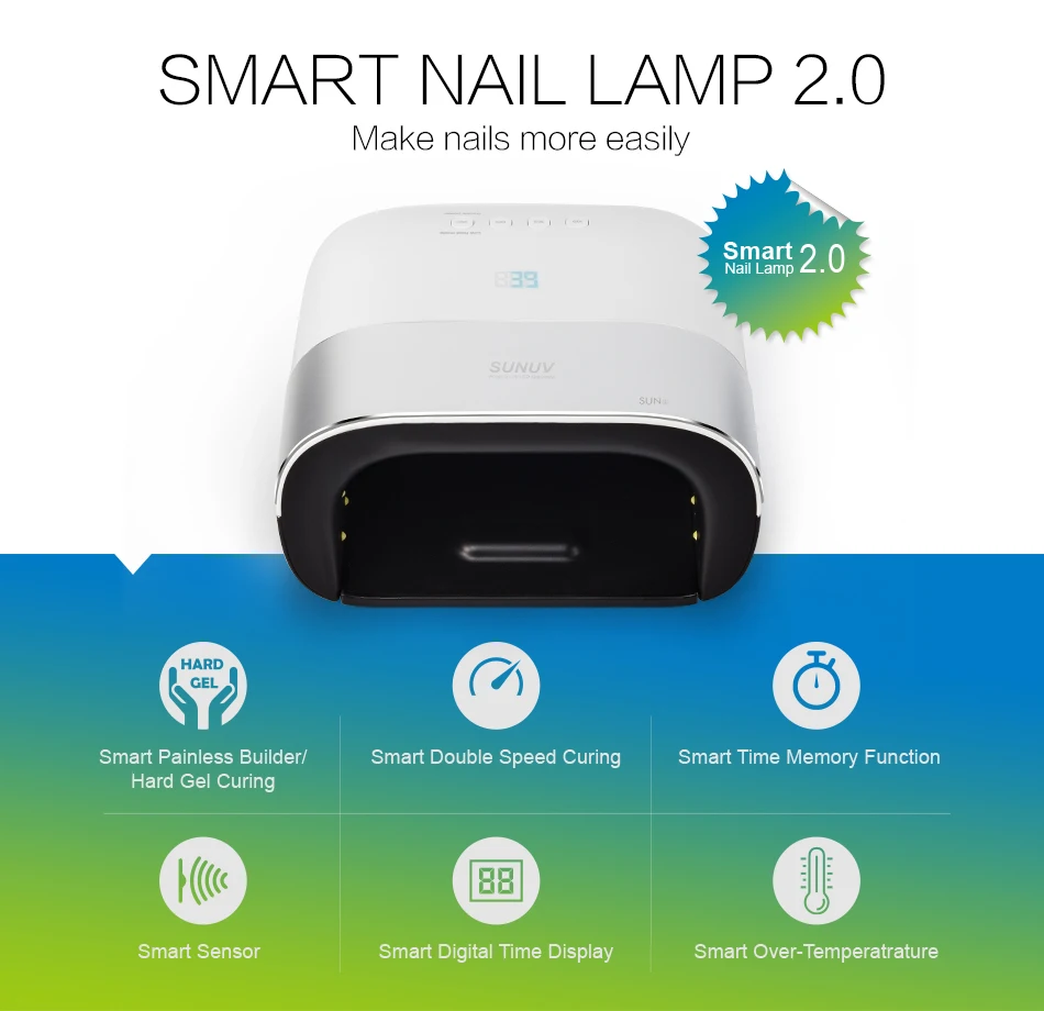Price SUNUV SUN3 48W UV LED Lamp Menicure Led Timer Invisible LCD Display Infrared Smart 2.0 With Original Box