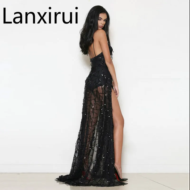 Vestidos сексуальная дешевая одежда китайское черное платье с блестками комбинация
