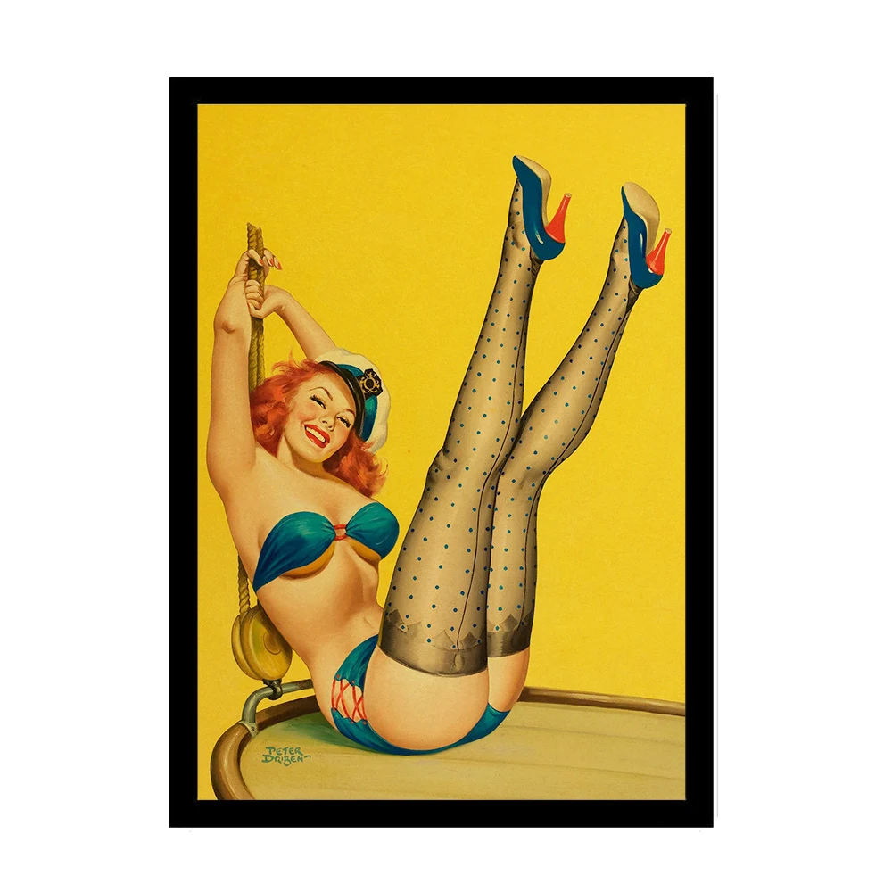 Американский Ретро плакат Pin Up Girl винтажные принты и плакаты комната кафе клуб бар настенные стикеры домашний декор