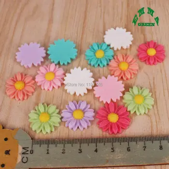 

Daisy Daisies 23mm Flatback Flat Back Flower Cabochon Kawaii DIY Resin Craft Decoration Scrapbook Accessories For Phone Case