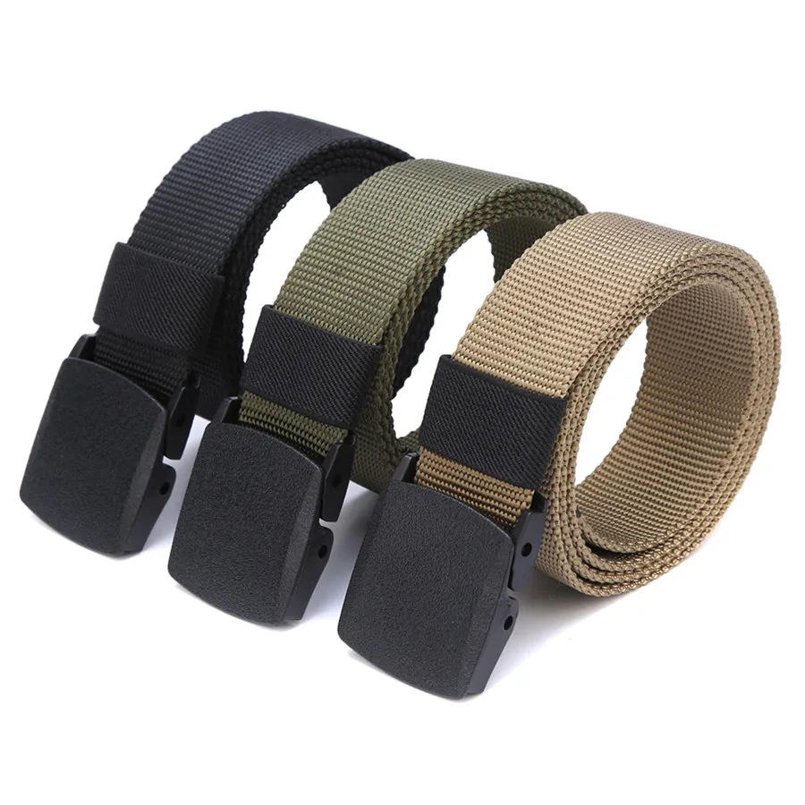 

Automatic Buckle Nylon Belt Casual Canvas Belt Military Tactical Waist Strap Ceinture Mens Automatic High Quality Belt 130CM