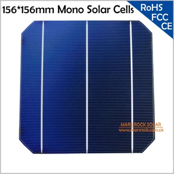 

50pcs/Lot 4.76W High Efficiency 156mm Monocrystalline Solar Cell 3 Busbar, with enough Free Tabbing wire+Busbar Wire+flux pens.