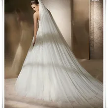 Красивая новинка года, свадебная вуаль, очень мягкая, без оборками, длинная вуаль, может быть настроена на 5 м, 10 м, может быть настроена на заказ