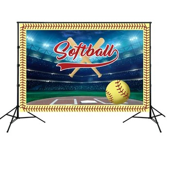 

HUAYI Softball Photo backdrop Outdoor Softball Field Stadium Photo Background Sports Athletic Player Match Game Photocall w-2085