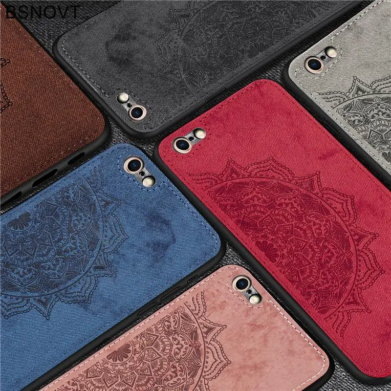 For iPhone 6 Plus Case Protective Phone Case For iPhone 6 Plus TPU Frame Cloth Fabric Back Cover for iPhone 6S Plus 6 Plus Funda