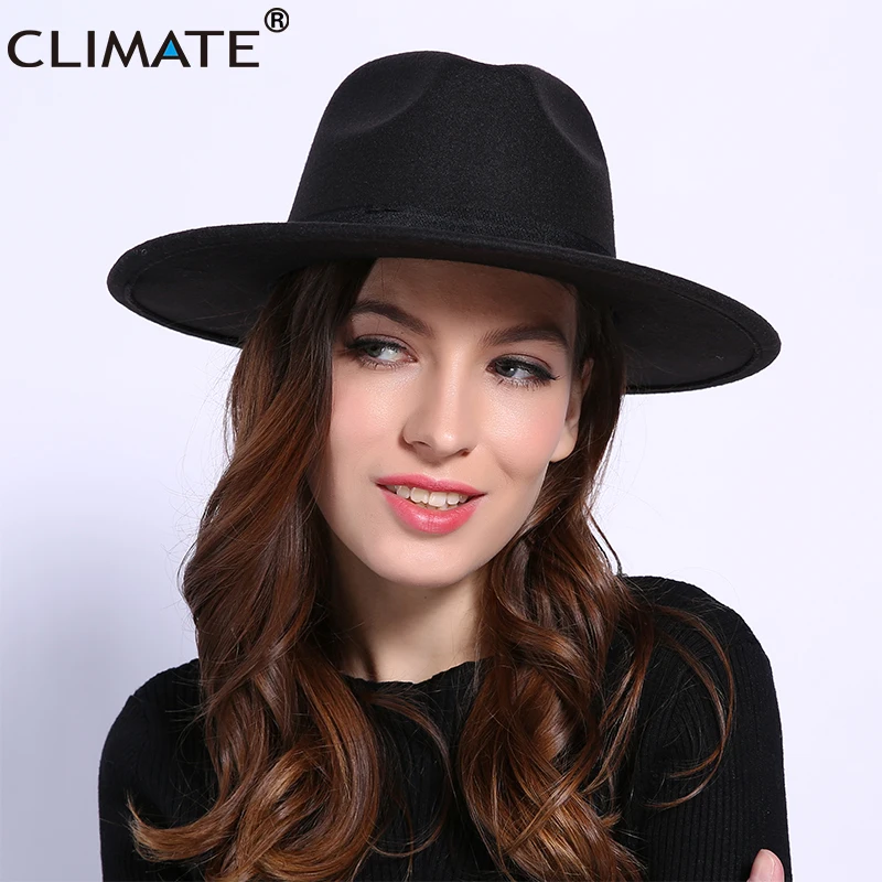 CLIMATE Women Jazz Fedora Cowboy Hat Ladies Jazz Hats for Woman Man ...