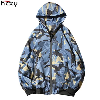 

HCXY 2019 Spring Summer New arrival Men Coat Male Jacket Men's Thin Coats Outwear Teenage Windbreaker Fashion Loose style