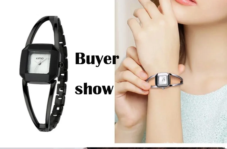 Роскошные KIMIO женские часы-браслет простой нержавеющая сталь женские часы водостойкое платье часы montre femme reloj mujer