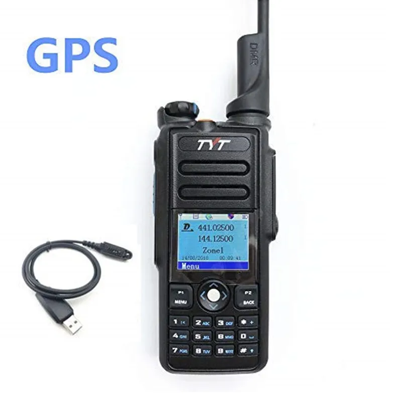 

TYT MD-2017 Dual Band DMR Analog digital two way Radio 136-174MHz 400-480MHz md2017 Color Display with GPS Programming Cable