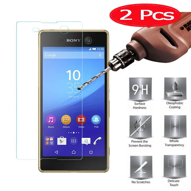 

2 Pieces HOPELF Tempered Glass for Sony Xperia M5 Glass Screen Protector Phone Film for Sony Xperia M5 Tempered Glass