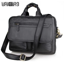 Сумка для ноутбука 15,6 дюймов кожаная сумка для мужчин Высокое качество Натуральная кожа бизнес сумка с двойной молнией из воловьей кожи, для мужчин сумка UniCalling