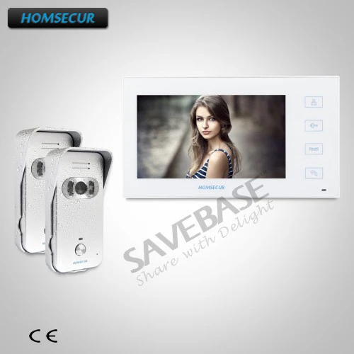 

HOMSECUR 7" Wired Video Door Entry Phone Call System with LCD Color Screen 2C1M