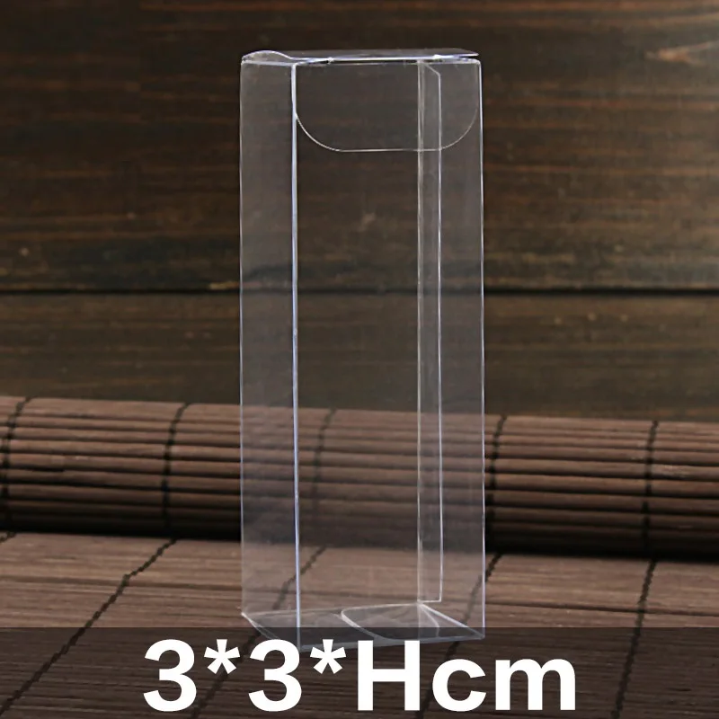 3x3xH cm Transparent Waterproof Chocolate Bags Clear PVC Square Gift Boxes Favor Candy Packing Souvenir Box Wedding Party Supply