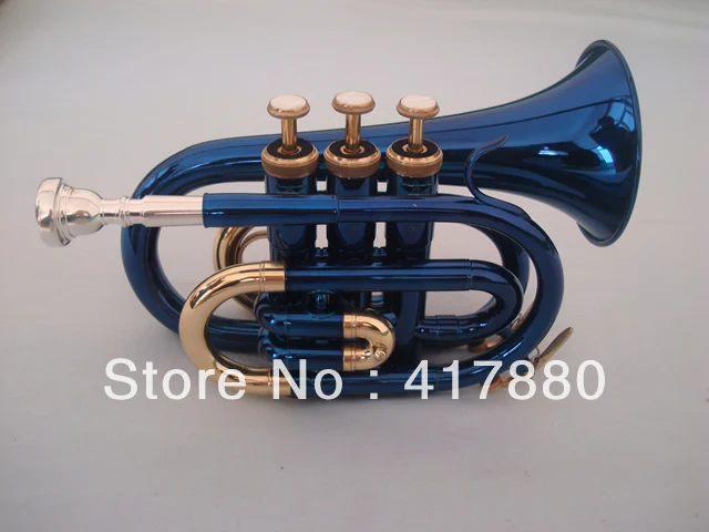 Профессиональная синяя позолоченная Bb карманная труба Boquilla Para Trompeta профессиональные музыкальные инструменты труба