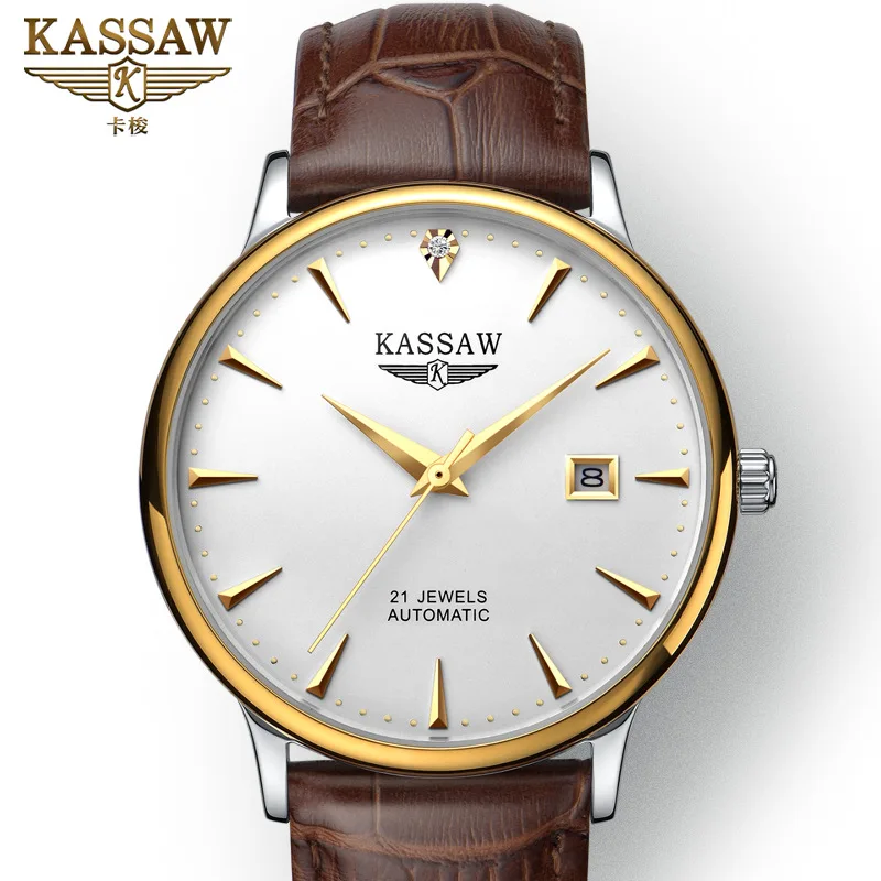 

Kasuo watch men's automatic mechanical watch Men's watch waterproof business hollow belt really diamond S Japan MIYOTA Citizen
