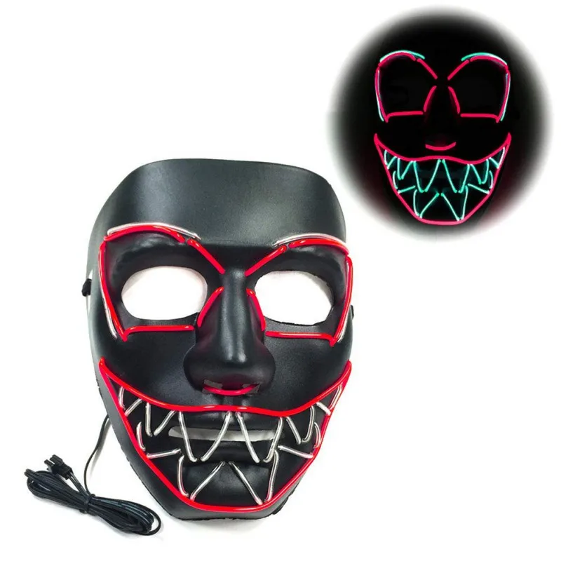 

Halloween LED Mask Purge Masks Election Mascara Costume DJ Party Light Up Scary Masks Glow In Dark Cosplay Costume
