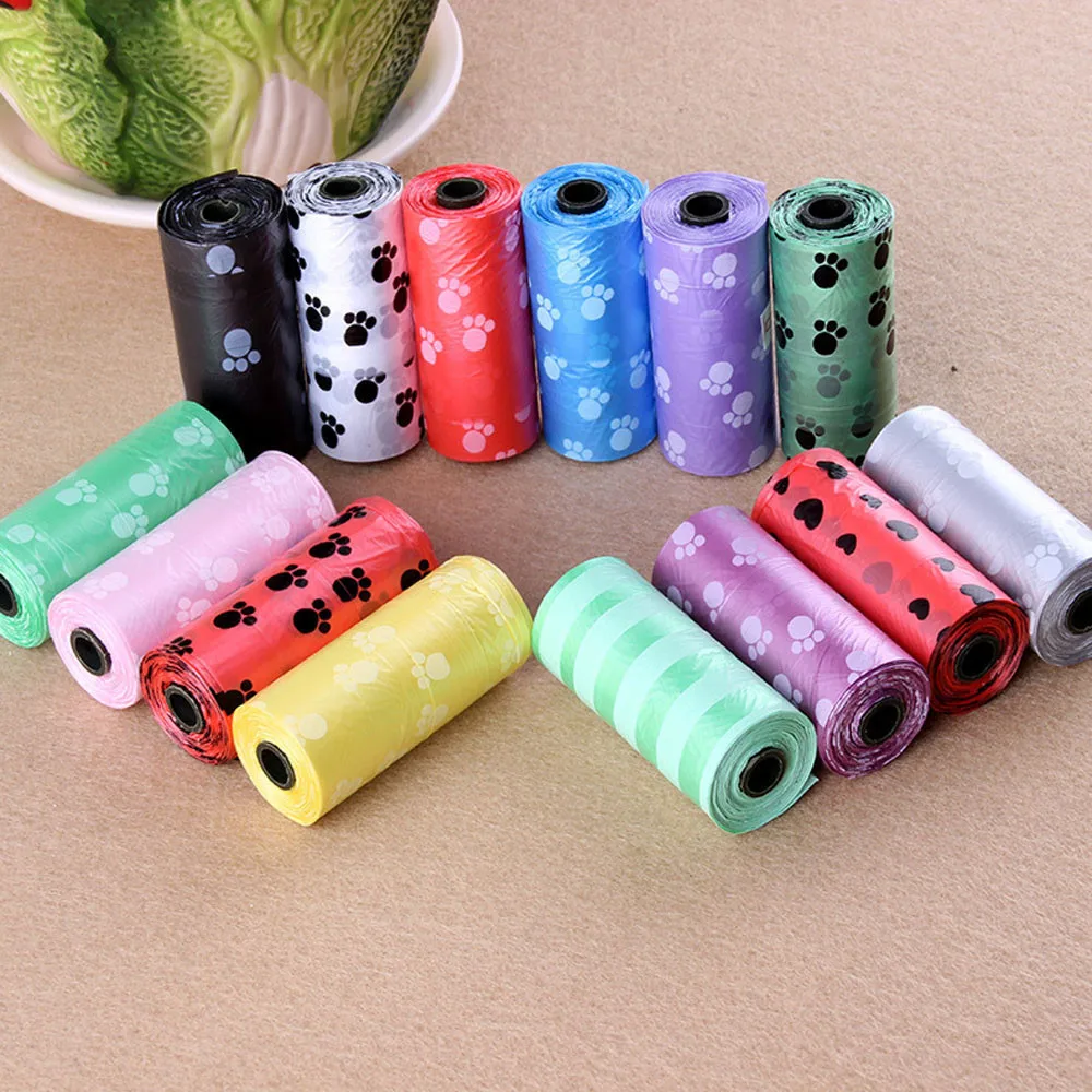 

Pet Supply 10Rolls 150pcs Printing Cat Dog Poop Bags Outdoor Home Clean Refill Garbage Bag #T10